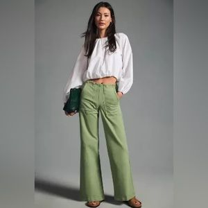 Anthropologie Pilcro Kit High-Rise Wide-Leg Utility Trousers